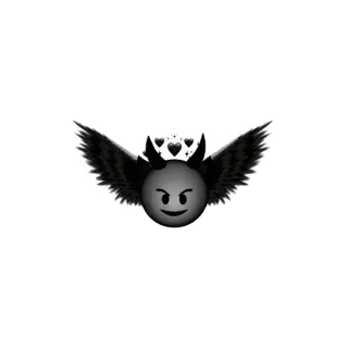 😈 дьявол, эмодзи, крылья, злой, мультфильм telegram sticker