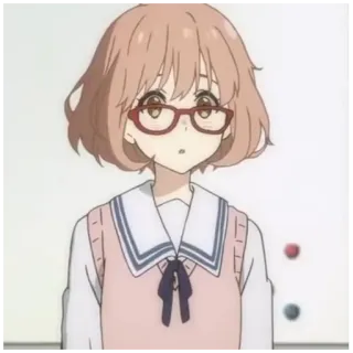 🖇 Mirai Kuriyama Kyoukai no Kanata аниме, девушка, мило, персонаж, Мирай Курияма telegram sticker