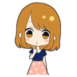🤔 Desenho animado, Anime, Menina, Fofo, Kawaii, Chibi, Adesivo whatsapp sticker