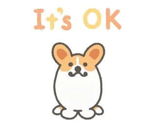 👊 It's OK corgi, anjing, kartun, imut, hewan, peliharaan, positif, oke telegram sticker