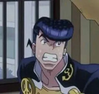 🤬 Josuke Higashikata JoJo's Bizarre Adventure Anime, Meme, Espressione, Josuke Higashikata, Le bizzarre avventure di JoJo, Reazione, Cartone animato whatsapp sticker