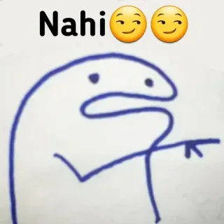 👉 Nahi Flork, Emoji, Wyrażenie, Kreskówka, Rysunek, Meme telegram sticker