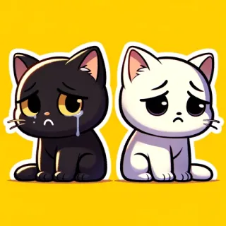 😞 cat, sad, cute, sticker, kawaii, animal telegram sticker