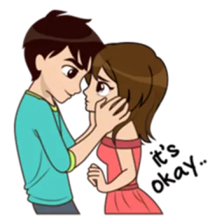 😚 pareja, dibujos animados, romance, amor, cariño telegram sticker