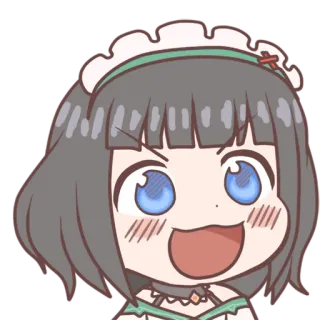 😀 Anime, Chibi, Maid, Lindo, Manga, Dibujos animados telegram sticker