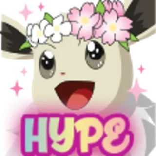 🤗 HYPE Tendencia, Lindo, Corona de flores, Dibujos animados telegram sticker
