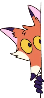 👀 キツネ, 動物, 漫画, 覗く telegram sticker
