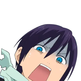 😱 Yato Noragami аниме, ято, норагами, в шоке, испуганный whatsapp sticker