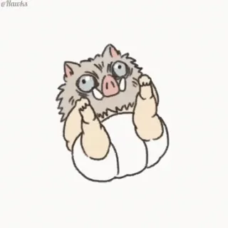 🙂 Inosuke Hashibira Demon Slayer anime, demon slayer, inosuke, cute, baby telegram sticker