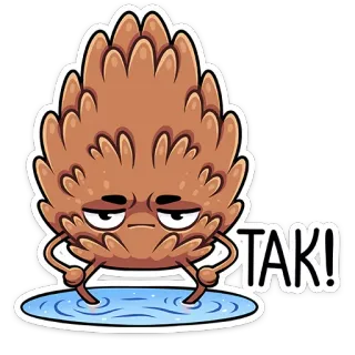 😐 TAK! шишка, мультик, наклейка, польский, да, согласен, да telegram sticker