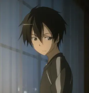 😞 Kirito Sword Art Online Anime, Personaggio, Kirito, Sword Art Online, Avatar telegram sticker
