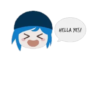 😆 HELLA YES! взволнованный, позитивный, счастливый, да, очень, согласен telegram sticker