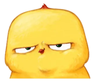 😀 Huhn, Vogel, wütend, niedlich, gelb, Küken, Cartoon telegram sticker