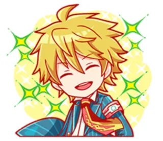 😁 Anime, Garçon, Mignon, Souriant, Kawaii, Personnage telegram sticker
