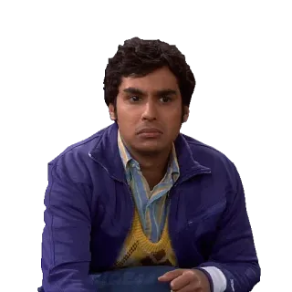 😕 Raj Koothrappali The Big Bang Theory Raj Koothrappali, Kunal Nayyar, The Big Bang Theory, Sitcom, Indiano, Timido, Personaggio telegram sticker