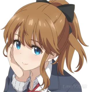 😊 Anime, Garota, Fofa, Personagem, Desenho animado, Ilustração whatsapp sticker