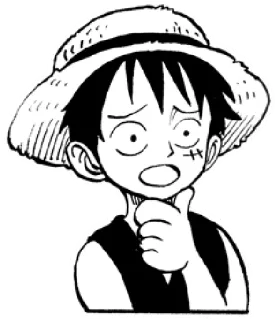 🤔 Luffy One Piece Luffy, One Piece, Anime, Manga, Strohhut, Cartoon telegram sticker