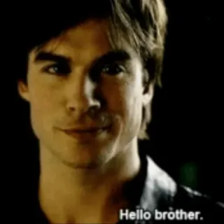 👋 Damon Salvatore The Vampire Diaries Hello brother. вампир, брат, сериал, сверхъестественное, драма, романтика telegram sticker