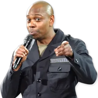 😊 Dave Chappelle komiek, microfoon, beroemdheid, portret telegram sticker