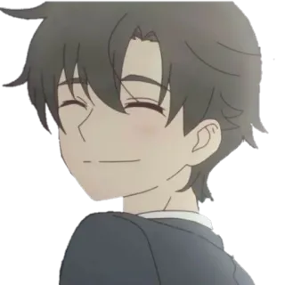 ☺️ Аниме, Парень, Улыбка, Мультфильм whatsapp sticker
