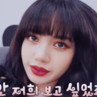 🙂 진짜 저희 보고 싶었죠 woman, korean, person, face, makeup whatsapp sticker