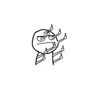 🖕 Meme, Dito medio, Offensivo, Cultura internet, Omino stilizzato, Maleducato telegram sticker