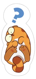 😳 chat, question, dessin animé, mignon, drôle, confus telegram sticker
