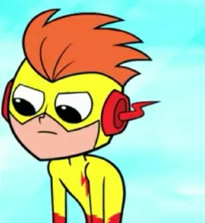 ✨ Kid Flash Teen Titans Go! Kid Flash, Teen Titans Go!, cartoon, superheld, speedster telegram sticker