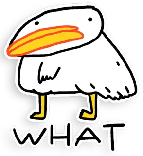 😱 WHAT bird, cartoon, what, question, funny, meme telegram sticker
