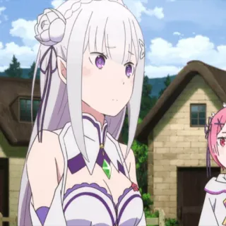 🤍 Emilia Re:Zero − Starting Life in Another World Anime, Emilia, Re:Zero, Cartone animato, Carina, Ragazza telegram sticker