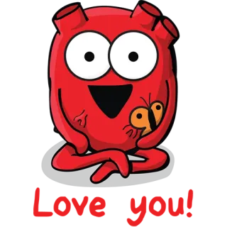 😍 coeur, dessin animé, mignon, personnage, papillon whatsapp sticker
