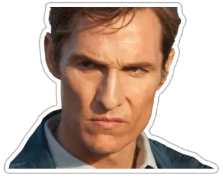 😠 Matthew McConaughey актер, знаменитость, фильм, мужчина, лицо telegram sticker