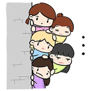 😺 dessin animé, mignon, groupe, illustration, mur telegram sticker
