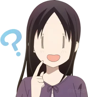 ❔ Аниме, Вопрос, В замешательстве, Думаю, Мультфильм telegram sticker