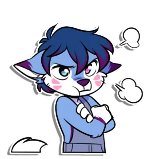 😡 angry, furry, cartoon, cat, cute, sticker telegram sticker