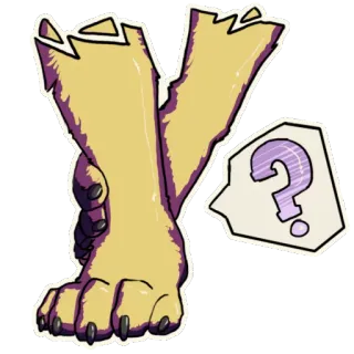 ❓ binatang, kaki, pertanyaan, tanda, cakar, stiker telegram sticker