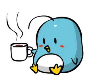 ☕ Pinguin, niedlich, Cartoon, Kaffee, kawaii, Tier telegram sticker