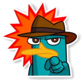 👇 Perry the Platypus Phineas and Ferb platypus, cartoon, agent p, animation whatsapp sticker