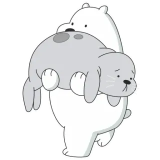🤒 Ice Bear We Bare Bears Dibujos animados, Oso, Animal, Lindo, Foca, We Bare Bears telegram sticker