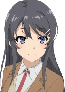 🙂 Mai Sakurajima Rascal Does Not Dream of Bunny Girl Senpai Anime, Bunny Girl, Niedlich, Mädchen telegram sticker
