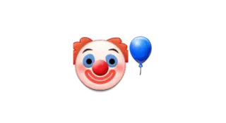 🤡 Clown, Ballon, Emoji, Gezicht, Feest telegram sticker
