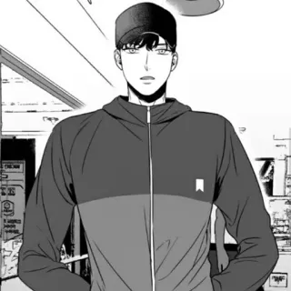 🍾 Mann, Kapuzenpullover, Monochrom, Koreanisch, Figur telegram sticker