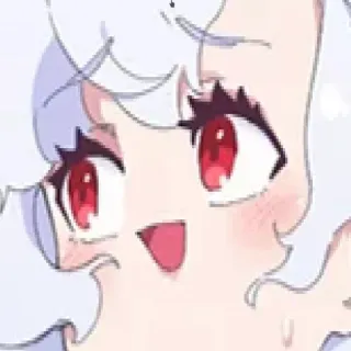 🙃 Anime, Manga, Cartoon, Illustration, Süß, Rote Augen, Fröhlich whatsapp sticker