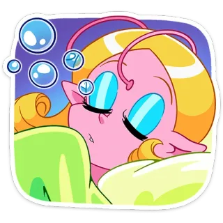 😴 sueño, soñar, alien, dibujos animados, lindo, descanso telegram sticker