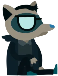 🦝 Gregg Lee Night in the Woods animal, desenho animado, guaxinim, videogame, personagem, óculos whatsapp sticker