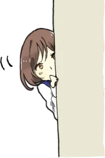 👀 Anime, Chica, Asomando, Lindo telegram sticker