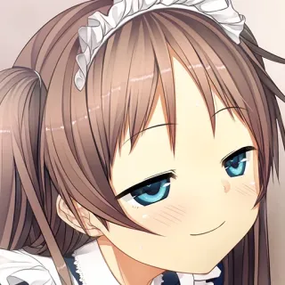 😏 anime, garota, empregada, arrogante, fofa, sorrindo telegram sticker