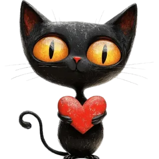 ❤️ kot, serce, miłość, zwierzę, słodki, walentynki whatsapp sticker