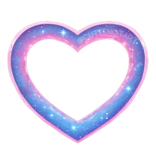 🩷 @CUTEENOTART heart, galaxy, pink, blue, frame, cute telegram sticker