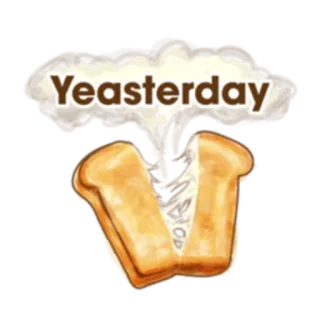 🍞 Yeasterday pane, toast, lievito, cibo, colazione, divertente, gioco di parole whatsapp sticker